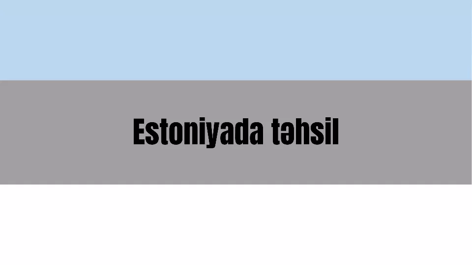 Estoniyada Təhsil